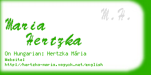 maria hertzka business card